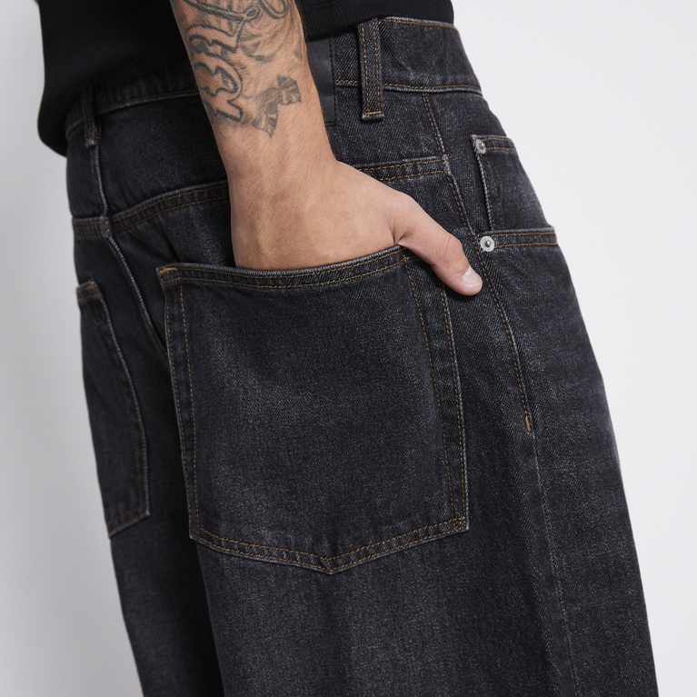 Baggy wide jeans "Giant" Black Used